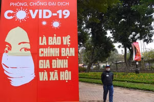 Biển báo phòng chống Covid-19 ở Việt Nam.
