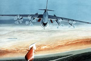 Máy bay Tupolev Tu-95 phóng tên lửa Kh-55. (Ảnh: Wikimedia Commons)