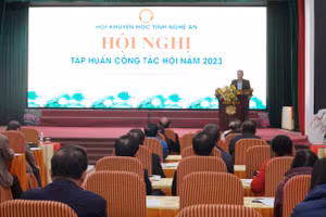 Hội khuyến học tỉnh Nghệ An tổ chức tập huấn công tác Hội năm 2023. Ảnh: Hồ Lài.