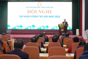 Hội khuyến học tỉnh Nghệ An tổ chức tập huấn công tác Hội năm 2023. Ảnh: Hồ Lài.