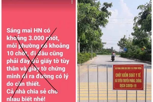 Hình ảnh thông tin sai sự thật được chụp lại từ mạng xã hội.