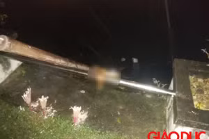 Vị trí phát hiện thi thể nam sinh xấu số.