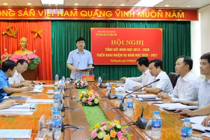 Ông Phạm Việt Đức, Giám đốc Sở GD&ĐT Thái Nguyên phát biểu tại Hội nghị