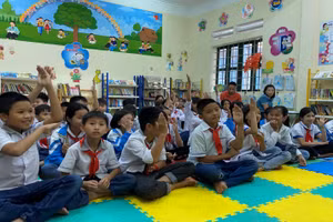 Nét mặt hào hứng đầy rạng rỡ khi bắt đầu tiết học