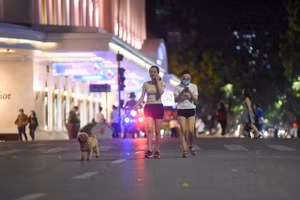 Hà Nội yêu cầu người dân không dắt, thả động vật nuôi ở phố đi bộ. (Ảnh: Toàn Vũ)