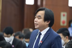 Đại biểu Tô Văn Hùng – Giám đốc Sở TNMT TP Đà Nẵng phát biểu tại kỳ họp.