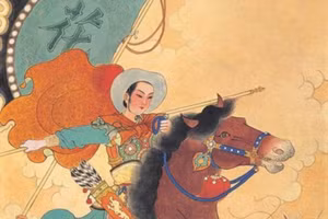 Tranh vẽ Hoa Mộc Lan ra trận.