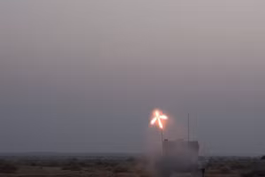 Thử nghiệm tên lửa dẫn đường chống tăng Nag. (Ảnh: ANI)