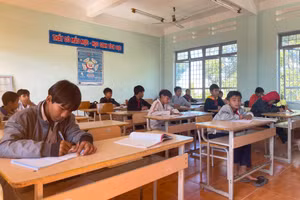 Học sinh Trường PTDTBT THCS Đăk Rơ Nga chủ yếu là người dân tộc thiểu số nên ngại giao tiếp, chia sẻ với thầy cô.