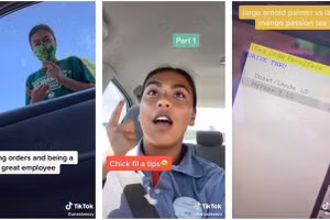 Nhân viên nhà hàng thức ăn nhanh tại Mỹ bị sa thải sau đoạn video chia sẻ mẹo chọn thực đơn thu hút gần 2 triệu lượt xem. Ảnh: @anasteeezy/TikTok.