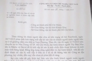 Ủy ban ATGTQG gửi Công văn đề nghị các cơ quan chức năng vào cuộc xác minh, xử lý nghiêm hành vi mất cắp trên xe khách Nam Phương