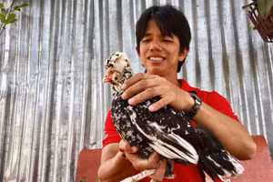 Anh Thanh bên giống gà quý phi.