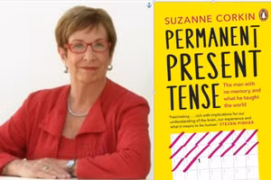Nhà khoa học Suzanne Corkin và quyển sách của bà viết về trường hợp kỳ lạ của Molaison.