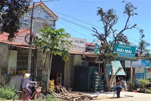 Ngôi nhà 2 tầng của gia đình ông Nguyễn Văn Hà, ở thôn Chiềng Lẫm, xã Điền Lư (Bá Thước, Thanh Hóa) bị nứt tường bên trong do máy móc lu rung khi làm đường 217.