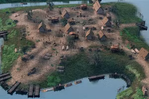 Sơ đồ mô phỏng thành phố Liangzhu thời thịnh vượng.