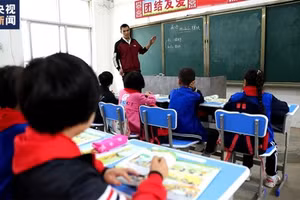 Thầy Zhang dạy học sinh môn Tiếng Anh.