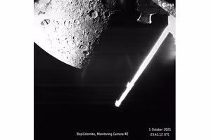 Hình ảnh về sao Thuỷ do BepiColombo ghi lại.