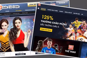 Hình ảnh một số giao diện trên website đánh bạc trực tuyến M88 đã bị triệt phá.