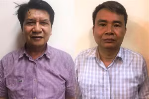 Bị can Trần Ngọc Hà (trái) và Vũ Từ Công.