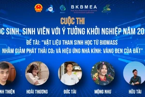 Nhóm gồm 7 sinh viên Trường Đại học Bách khoa Thành phố Hồ Chí Minh với đề tài than sạch từ phụ phẩm nông nghiệp. 