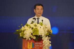 Bộ trưởng Bộ Thông tin và Truyền thông Nguyễn Mạnh Hùng phát biểu tại sự kiện.