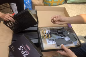 Phát hiện nhiều súng đồ chơi nguy hiểm trên xe.