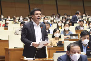 Bộ trưởng Bộ Công thương Nguyễn Hồng Diên giải trình tại Phiên họp.