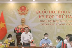 Đại biểu Nguyễn Thanh Sang tại điểm cầu TP Hồ Chí Minh.