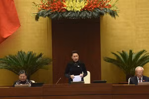  Bà Nguyễn Thị Kim Ngân để lại ấn tượng khi điều hành các phiên làm việc của Quốc hội khoá XIV. Ảnh: Quốc Khánh.