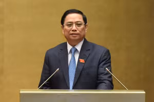 Thủ tướng Chính phủ Phạm Minh Chính phát biểu trước Quốc hội.