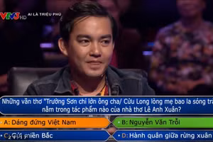 Phượt thủ Trần Đăng Khoa trả lời câu hỏi thứ 15 của Ai là triệu phú.