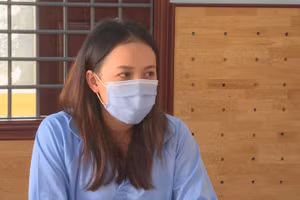 Đối tượng Bùi Thị Bích Trâm tại Cơ quan điều tra.