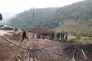 Hiện trường nơi xảy ra vụ tai nạn.