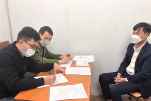 Đối tượng Phạm Hùng làm việc với cơ quan điều tra.