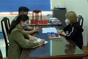 Cơ quan công an làm việc với đối tượng Nguyễn T.B.