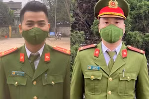 Hai cán bộ công an hiến máu cứu người bệnh qua cơn nguy kịch.