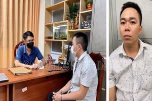 Đối tượng Nguyễn Quang Khải làm việc tại cơ quan chức năng. Ảnh: Công an Đồng Nai.