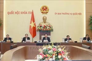 Chủ tịch Quốc hội Vương Đình Huệ phát biểu. Ảnh: Doãn Tấn/TTXVN