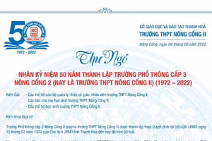 Trường THPT Nông Cống 2, Thanh Hoá: Kỷ niệm 50 năm ngày truyền thống
