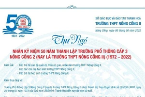 Trường THPT Nông Cống 2, Thanh Hoá: Kỷ niệm 50 năm ngày truyền thống