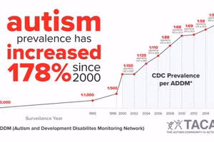 Số lượng trẻ tự kỷ trên 100 trẻ em qua các năm