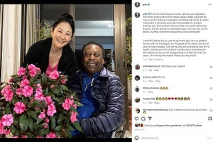 ‘Vua bóng đá’ Pele và vợ trong một bài đăng trên instagram.