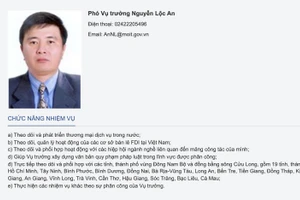 Phó Vụ trưởng Nguyễn Lộc An bị kỷ luật Đảng, chưa xem xét bổ nhiệm lại