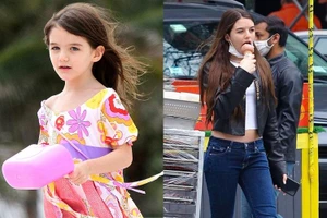 Suri ngày xưa và bây giờ (ảnh: Hollywoodlife).