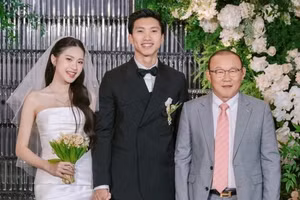 Đám cưới Văn Hậu - Hải My được truyền thông Hàn Quốc quan tâm đưa tin.