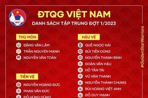 Danh sách tập trung đợt một của đội tuyển Việt Nam.