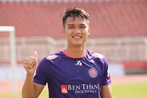 Tiền đạo Võ Nguyên Hoàng tỏ ra hết sức tự tin ở giải ASIAD 2023.