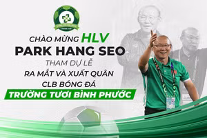 HLV Park Hang Seo tham dự dự lễ xuất quân ở CLB Trường Tươi Bình Phước.