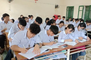 Học sinh Trường THPT Bắc Duyên Hà trong một tiết học.