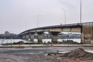 Khu vực cầu Đại Lộc - nơi tìm thấy xe máy của nạn nhân. 